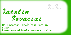 katalin kovacsai business card